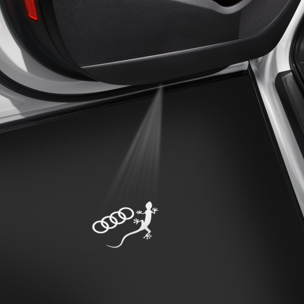 Original Audi Einstiegsleuchten LED Audi Ringe Logo Emblem mit Gecko 4G0052133K