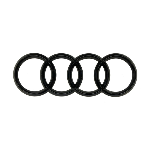 Original Audi Ringe Emblem Schriftzug Logo Zeichen schwarz gl&auml;nzend f&uuml;r hinten